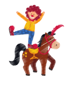 Clown su pony